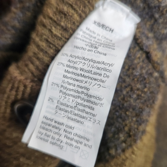 MADEWELL Kent Ex-Boyfriend Cardigan Sweater Tonal Herringbone XS - Picture 10 of 10